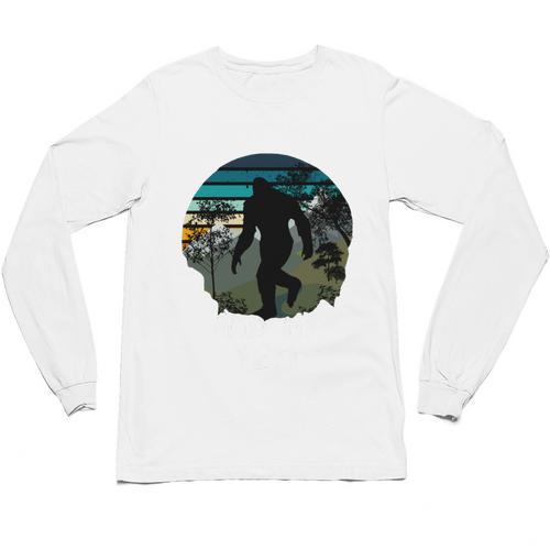 Just Me And My Yeti Retro Sunset Mountain Hiking Introvert Unisex Long Sleeve T-Shirt - Raresse