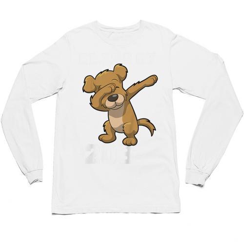 Kids Class Of 2031 Shirt Graduation Dabbing Dog Shirt Unisex Long Sleeve T-Shirt - Best Gift Smart