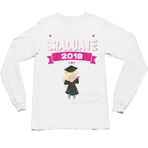 Kids Kindergarten Graduate 2018 Graduation Girls Unisex Long Sleeve T-Shirt - Best Gift Smart