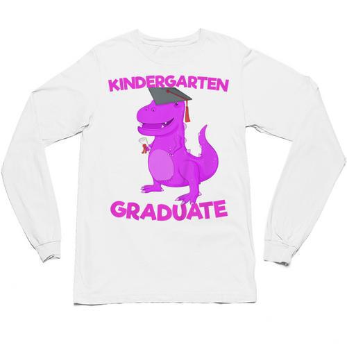 Kids Kindergarten Graduation Idea For Girls Dinosaur Unisex Long Sleeve T-Shirt - Best Gift Smart