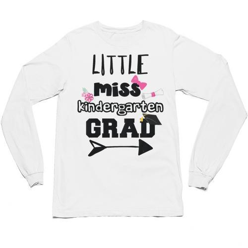 Kids Kindergarten Graduation Shirt Girls Daughter Granddaughter Unisex Long Sleeve T-Shirt - Best Gift Smart