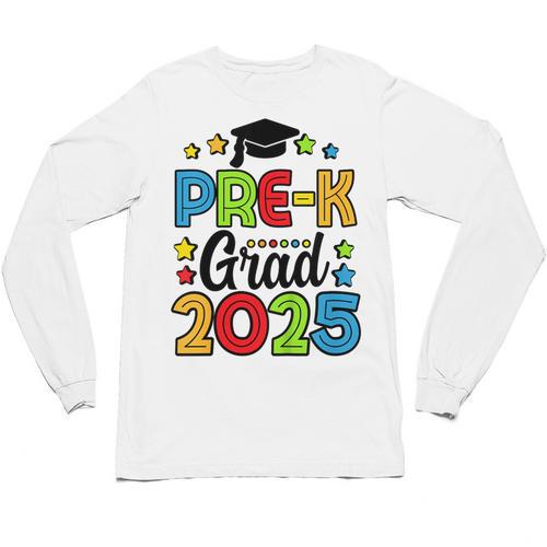 Kids Pre-K Grad 2025 Preschool Prek Graduation Unisex Long Sleeve T-Shirt - Best Gift Smart