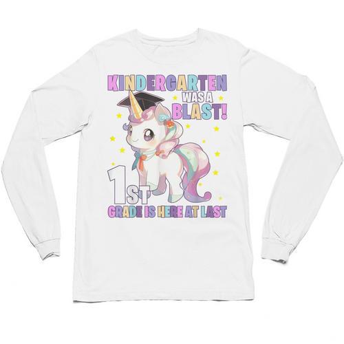 Kindergarten Graduation Unicorn Kindergarten Graduate Girls Unisex Long Sleeve T-Shirt - Best Gift Smart