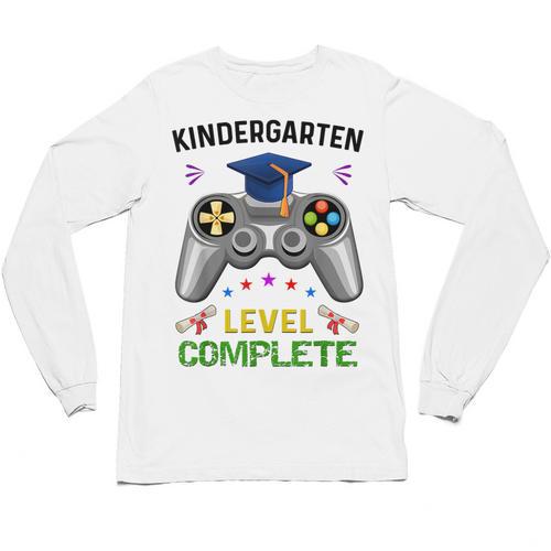 Kindergarten Level Complete Graduation Class 2023 Gamer Kids Unisex Long Sleeve T-Shirt - Best Gift Smart