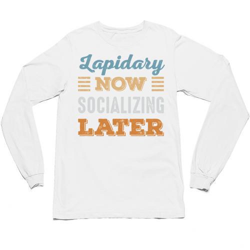 Lapidary Now Minimal Socializing Introvert Vintage Unisex Long Sleeve T-Shirt - Raresse