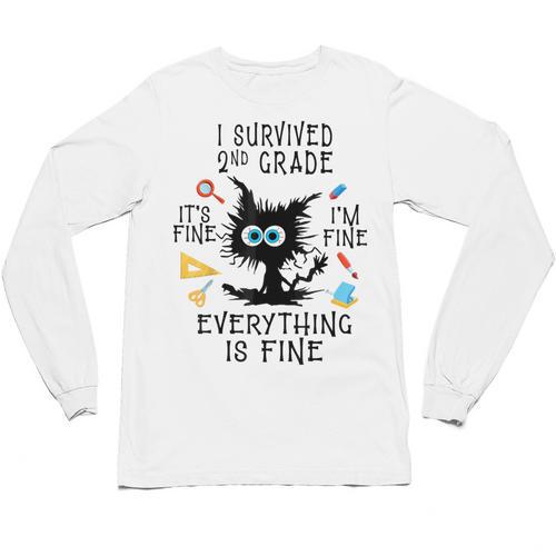Last Day Of School Student Graduation I Survived 2nd Grade Unisex Long Sleeve T-Shirt - Best Gift Smart