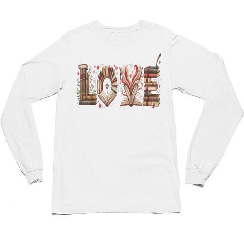 Librarian Reader Books Valentine Teacher Valentines Teach Unisex Long Sleeve T-Shirt - Bookorys