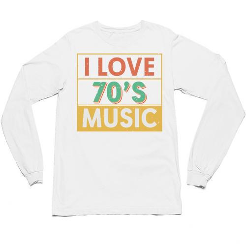 I Love 70's Music Retro Style Nostalgia Vibe 1970 70's Party Premium Tri-Blend Unisex Long Sleeve T-Shirt - Figerry