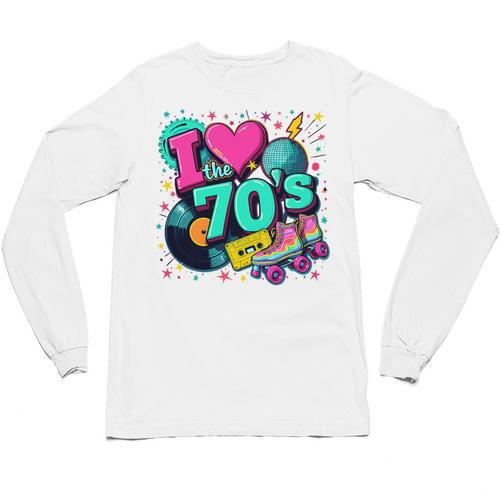 I Love The 70s Retro Cassette Roller Vinyl Disco Nostalgia Premium Tri-Blend Unisex Long Sleeve T-Shirt - Figerry