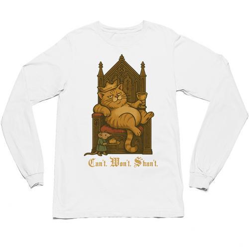 Medieval Cat Sarcastic Queen Lazy King Introvert Kitty Unisex Long Sleeve T-Shirt - Raresse