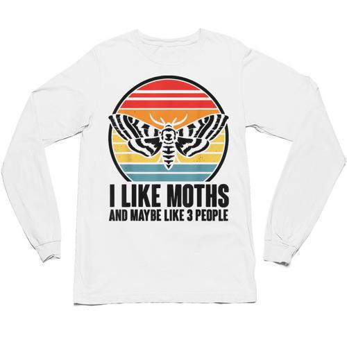 I Like Moths And Maybe 3 People Insect Moth Lovers Introvert Unisex Long Sleeve T-Shirt - Raresse