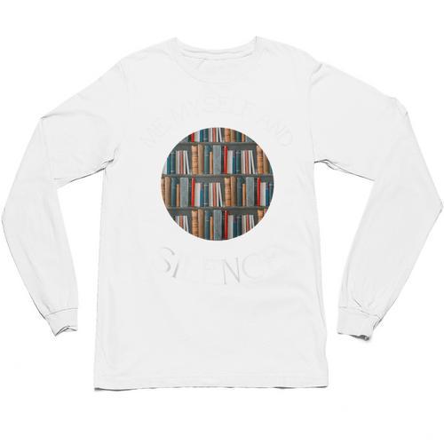 Me Myself And Silence Sarcastic Reading Books Introvert Top Raglan Baseball Tee Unisex Long Sleeve T-Shirt - Raresse