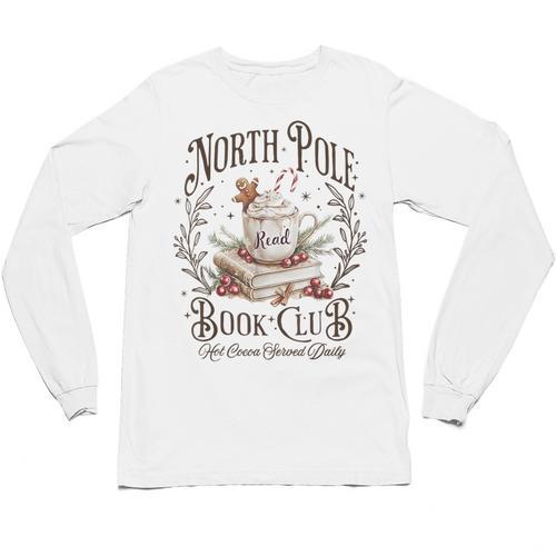 North Pole Readers Club Bookish Xmas Santa Book Reading Unisex Long Sleeve T-Shirt - Bookorys