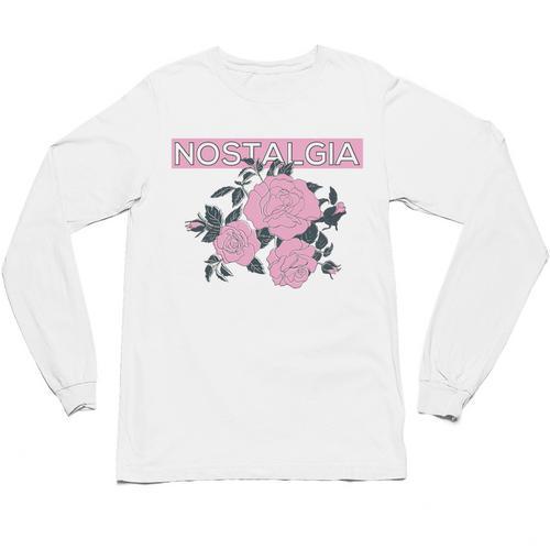 Nostalgia 80s 90s Retro Style Graphics Rose Pink Flower Unisex Long Sleeve T-Shirt - Figerry