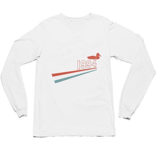 Nostalgia 90s Duck Goose Premium Tri-Blend Unisex Long Sleeve T-Shirt - Figerry