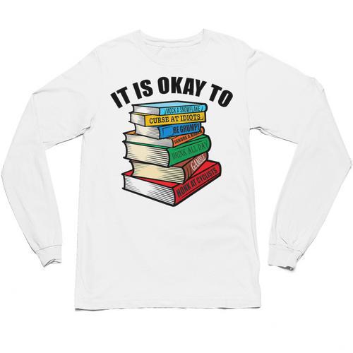It Is Okay To Be a Grumpy Old Man Book Lover Premium Unisex Long Sleeve T-Shirt - Bookorys DE