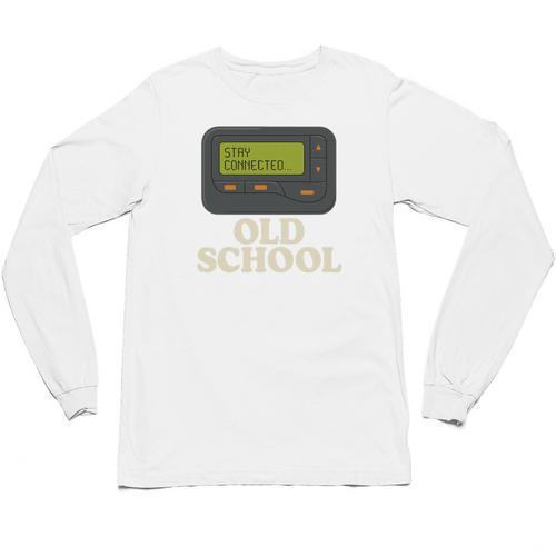 Old School 90s Pager Retro Nostalgia Vintage Tech Gen Unisex Long Sleeve T-Shirt - Figerry