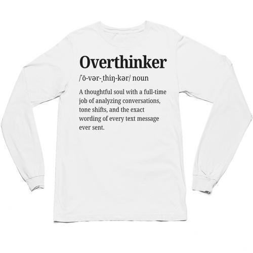 Overthinker Definition Anxiety Introvert Personality Premium Tri-Blend Unisex Long Sleeve T-Shirt - Raresse