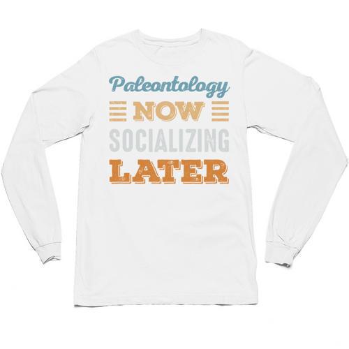 Paleontology Now Minimal Socializing Introvert Vintage Unisex Long Sleeve T-Shirt - Raresse