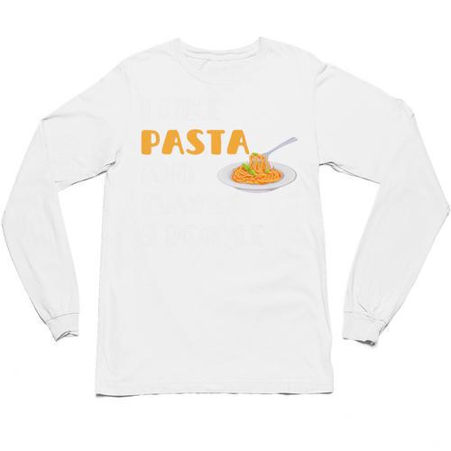 I Like Pasta And Maybe 3 People Introvert Foodie Premium Unisex Long Sleeve T-Shirt - Raresse