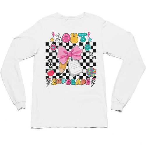 Peace Out 2nd Grade Graduation Last Day School Second Grade Unisex Long Sleeve T-Shirt - Best Gift Smart