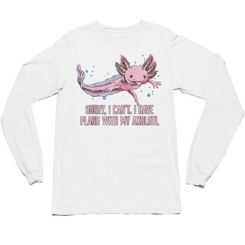 I Have Plans With My Axolotl Salamander Introvert Raglan Baseball Tee Unisex Long Sleeve T-Shirt - Raresse