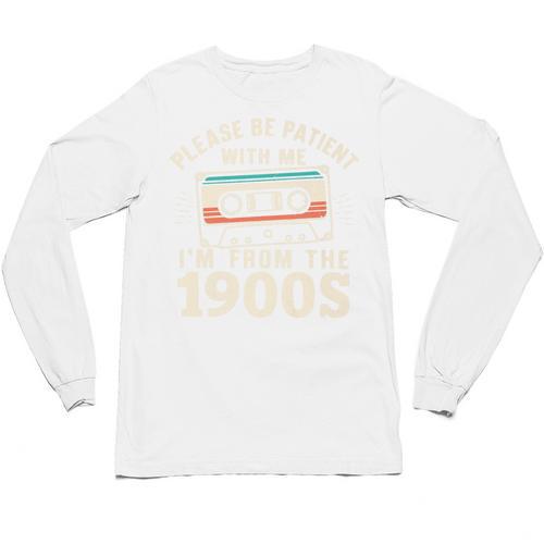 Please Be Patient With Me I'm From The 1900s Retro Cassette Premium Unisex Long Sleeve T-Shirt - Figerry