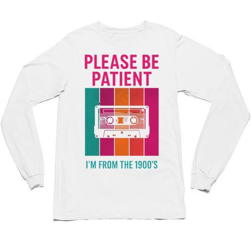 Please Be Patient I'm From The 1900s Retro Cassette Tape Premium Tri-Blend Unisex Long Sleeve T-Shirt - Figerry