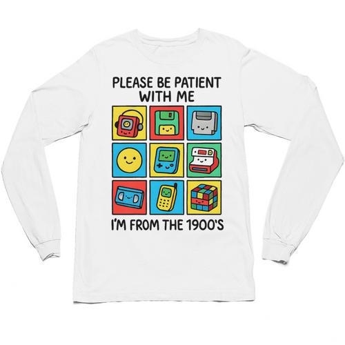 Please Be Patient With Me I'm From The 1900s Vintage 90s Premium Tri-Blend Unisex Long Sleeve T-Shirt - Figerry