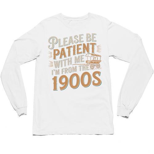 Please Be Patient With Me I'm From The 1900s Vintage Quote Premium Tri-Blend Unisex Long Sleeve T-Shirt - Figerry