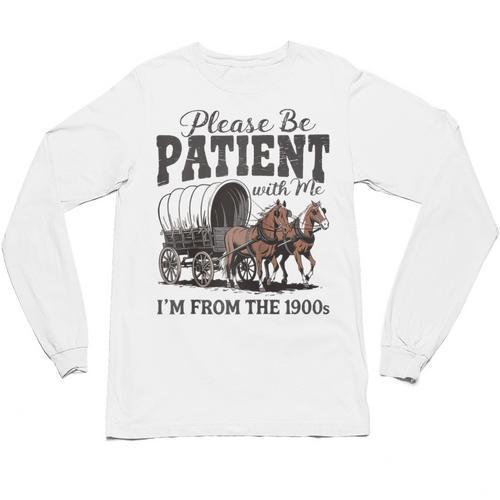 Please Be Patient With Me I'm From The 1900s Vintage Raglan Baseball Tee Unisex Long Sleeve T-Shirt - Figerry