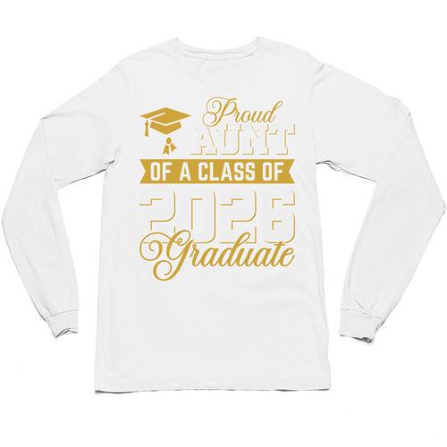 Proud Aunt Of A Class Of 2026 Graduate Senior Graduation 26 Unisex Long Sleeve T-Shirt - Best Gift Smart