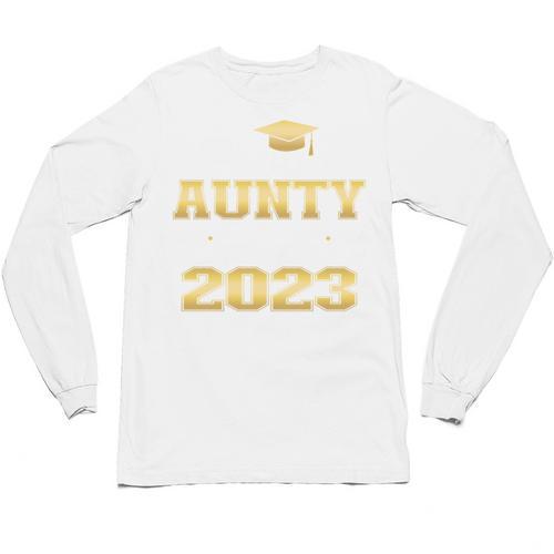 Proud Aunty Of 2023 Class MBA Graduate Family Graduation Unisex Long Sleeve T-Shirt - Best Gift Smart