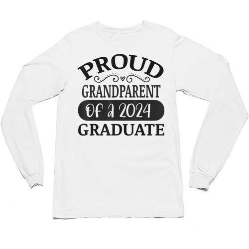 Proud Grandparent Of A Class Of 2024 Graduate Graduation Unisex Long Sleeve T-Shirt - Best Gift Smart