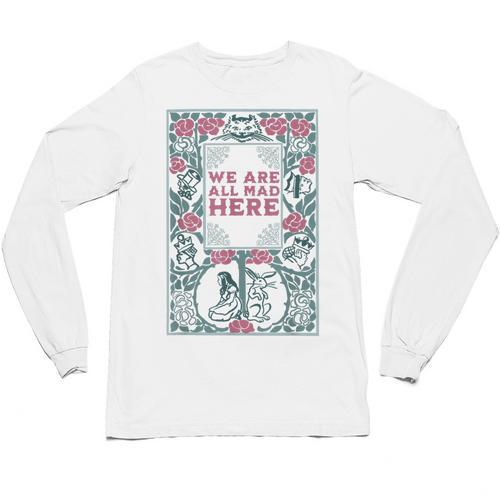 Puddin Threads Cheshire Cat Alice In Wonderland Vintage Book Adults Small Short Sleeve Classic Fit Unisex Long Sleeve T-Shirt - Bookorys AU