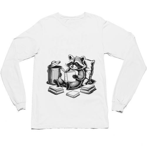 Raccoon Reading A Book Vintage Trash Reader Unisex Long Sleeve T-Shirt - Bookorys CA