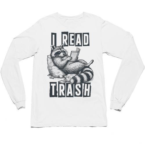 Racoon Reading Spicy Smutty Book Booktok I Read Trashy Books Unisex Long Sleeve T-Shirt - Bookorys