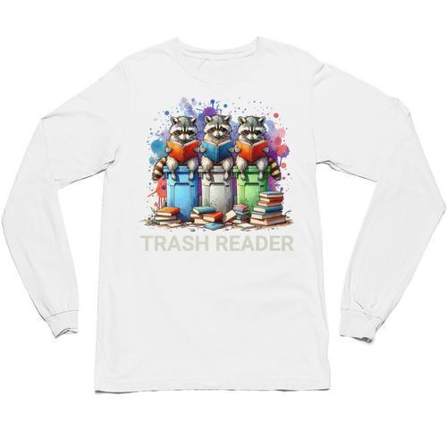 Racoons Trash Reader Book Lover Romantic Novels Premium Unisex Long Sleeve T-Shirt - Bookorys UK