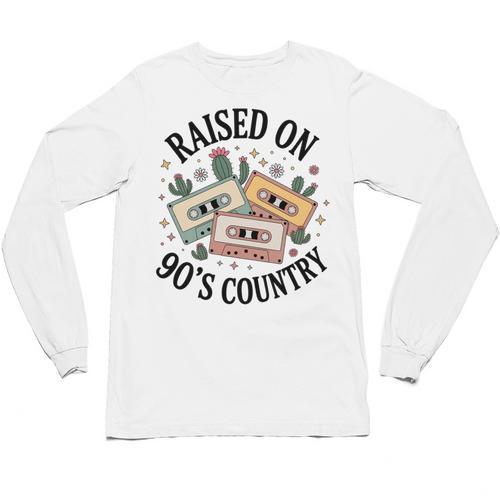 Raised On 90's Country Music Lover Nostalgia Retro Vibe Premium Tri-Blend Unisex Long Sleeve T-Shirt - Figerry