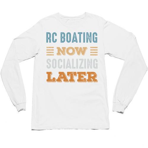 RC Boating Now Minimal Socializing Introvert Vintage Unisex Long Sleeve T-Shirt - Raresse