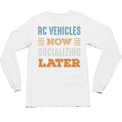 RC Vehicles Now Minimal Socializing Introvert Vintage Unisex Long Sleeve T-Shirt - Raresse