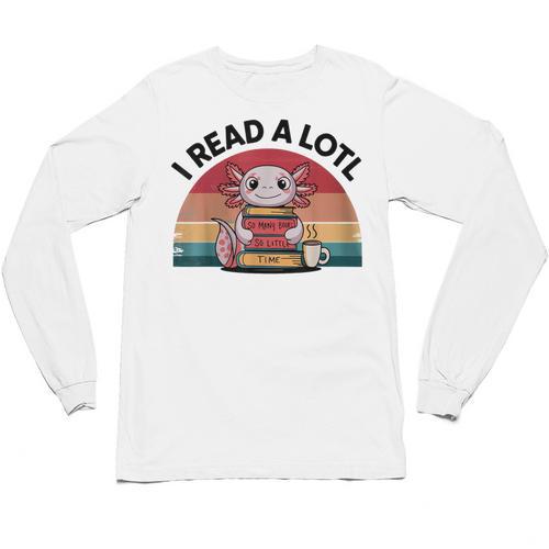 I Read Alotl Axolotl Retro Reading Books Lover Vintage Unisex Long Sleeve T-Shirt - Bookorys DE