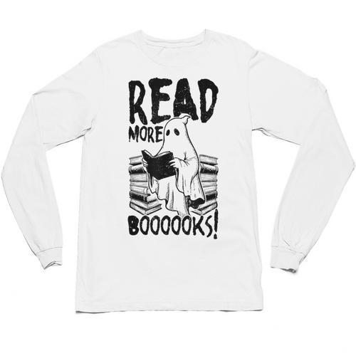 Read More Books Ghost Halloween Reading Teacher Literacy Unisex Long Sleeve T-Shirt - Bookorys UK