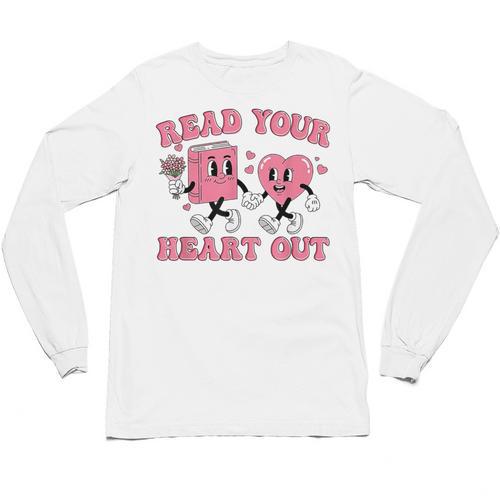 Read You Heart Out Reading Teacher Valentines Day Book Lover Unisex Long Sleeve T-Shirt - Bookorys AU