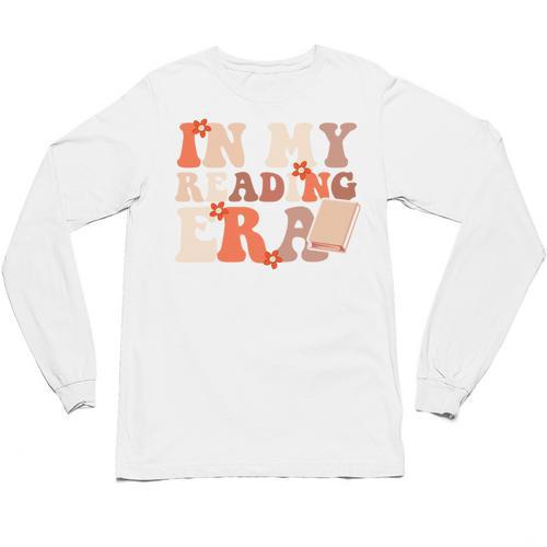 In My Reading Era Groovy Book Lovers Library Reading Women Unisex Long Sleeve T-Shirt - Bookorys AU