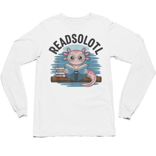 Readsolotl Book Lover Reading Axolotl Kids Reader Unisex Long Sleeve T-Shirt - Bookorys CA