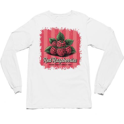 Red Raspberries Farm Fresh Since 1987 Nostalgia Unisex Long Sleeve T-Shirt - Figerry