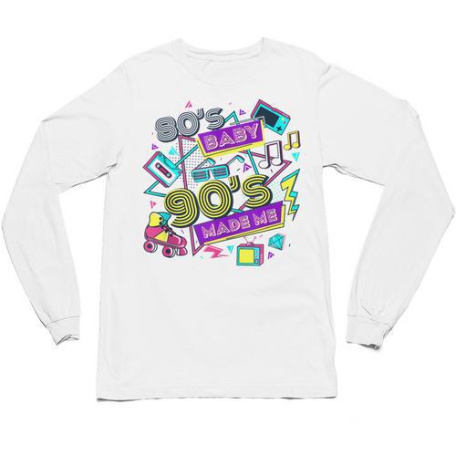 Retro 1980s 80's Baby 1990s 90's Made Me Vaporwave Nostalgia Unisex Long Sleeve T-Shirt - Figerry