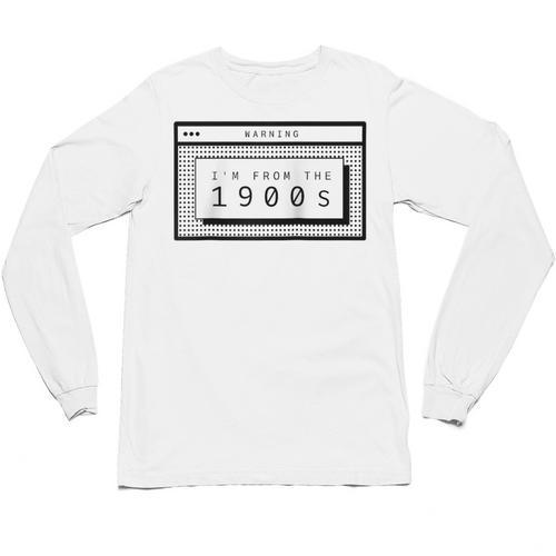 Retro Computer Screen I'm From The 1900s Birthday Raglan Baseball Tee Unisex Long Sleeve T-Shirt - Figerry