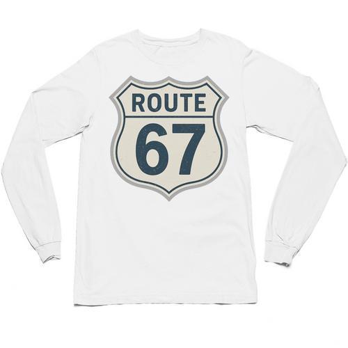 Retro Route 67 Highway Sign Vintage Road Nostalgia Premium Tri-Blend Unisex Long Sleeve T-Shirt - Figerry